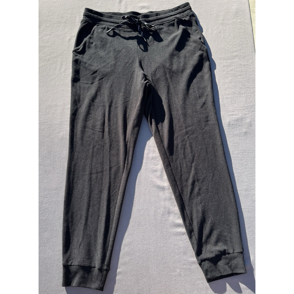 Marc New York Ribbed Knit Joggers Womens XL Black Soft Lounge Pants